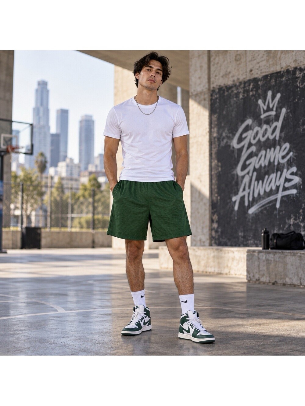Brandon Thorne Everyday Mesh Shorts Forest Green XL Streetwear Basketball
